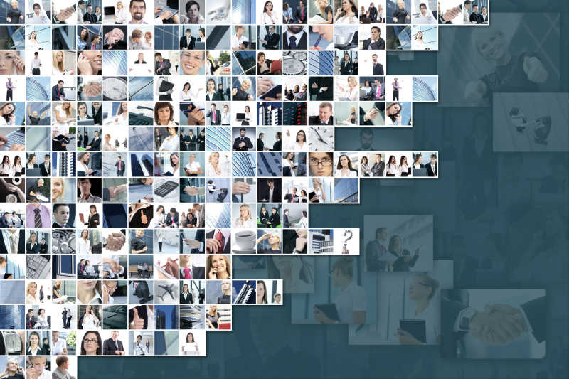 由许多商业图片组成的商业拼贴画