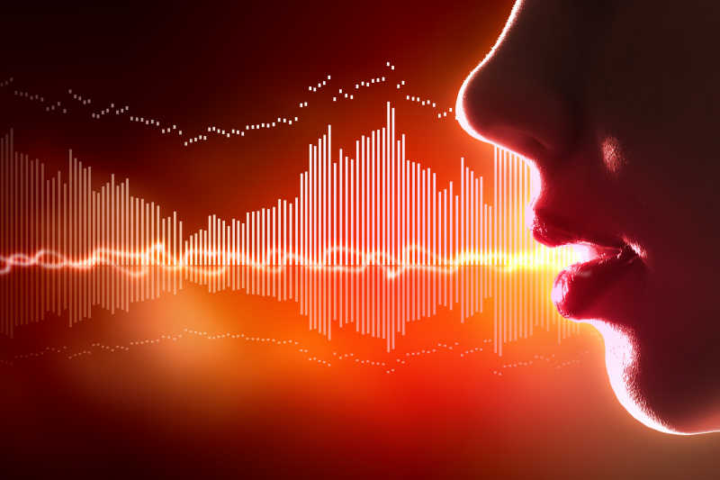性感的嘴唇和声波图