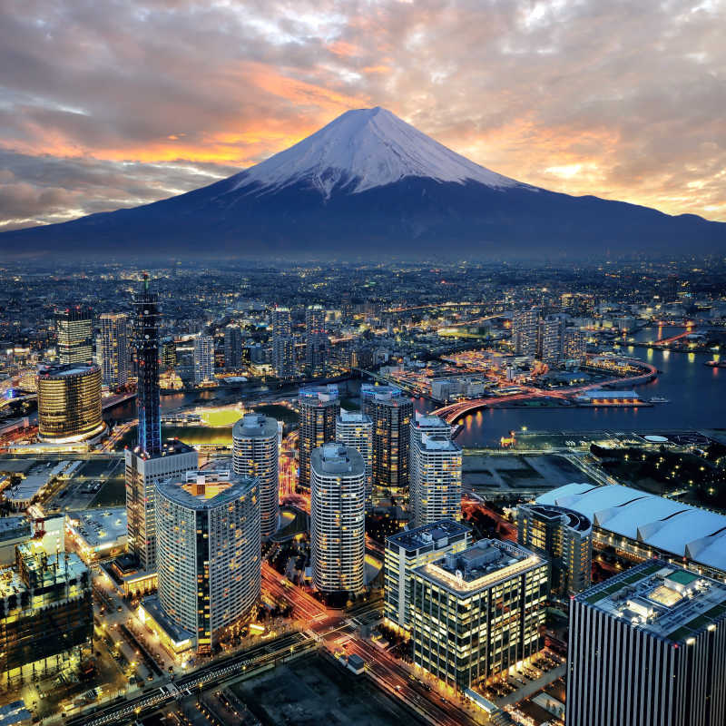 富士山与横滨市的景观图片 横滨市与富士山的景观素材 高清图片 摄影照片 寻图免费打包下载