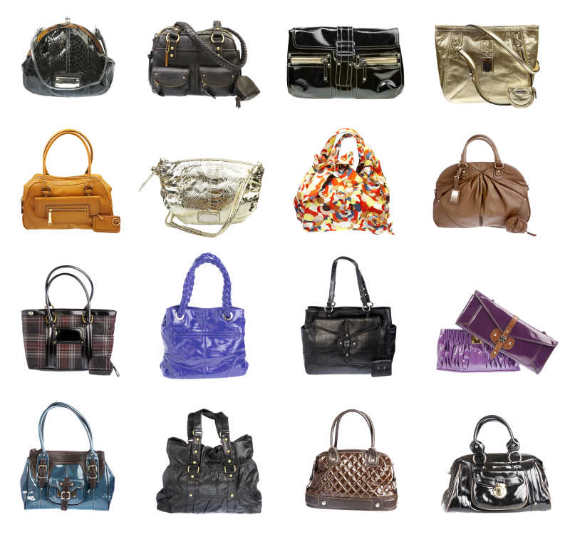 白色背景上的手提包