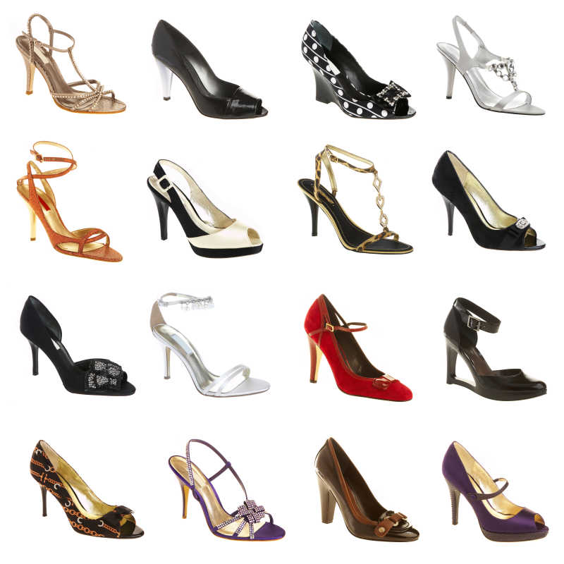 白色背景下的女性鞋