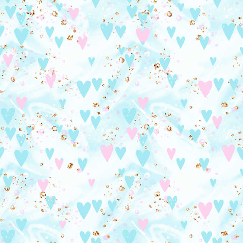 红蓝色心型背景