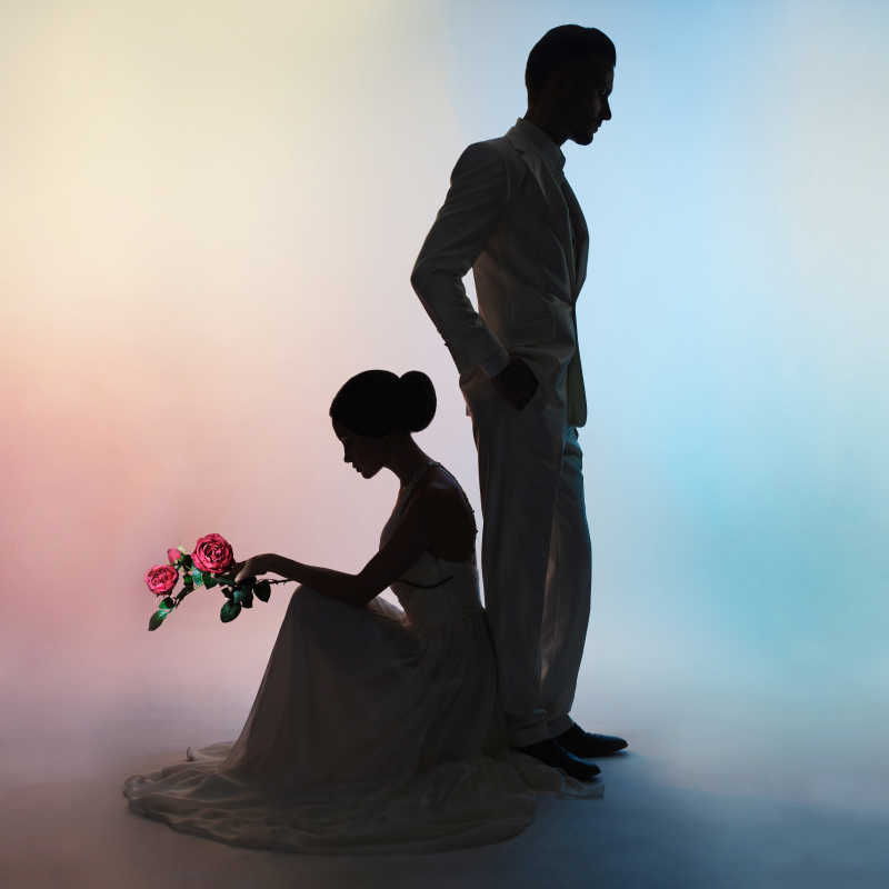 婚礼情侣剪影