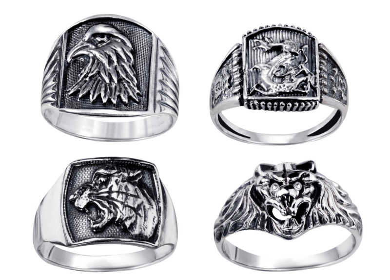 雄鹰和老虎装饰戒指