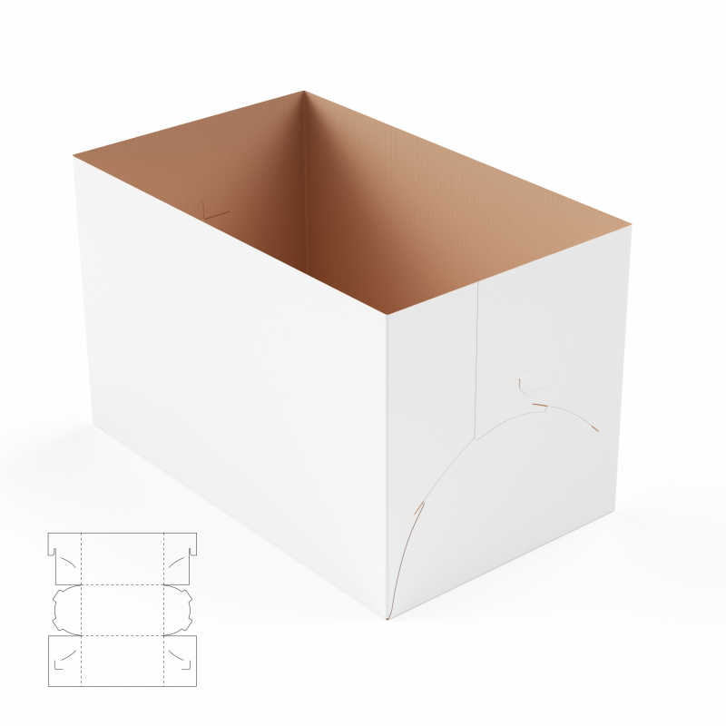 白色背景下的空箱子