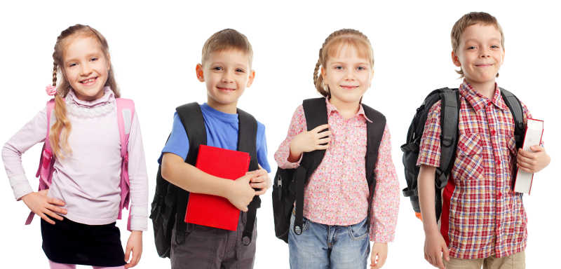 背着书包的儿童