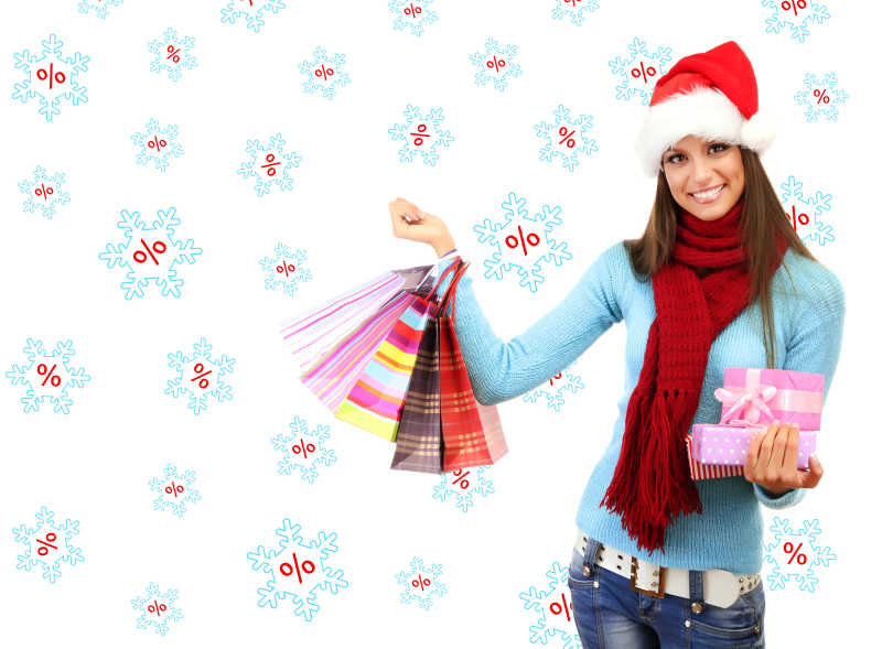 圣诞购物的女人