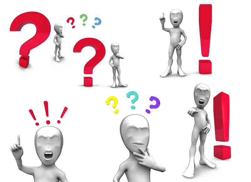 问号惊叹号和各种表情的3D小人