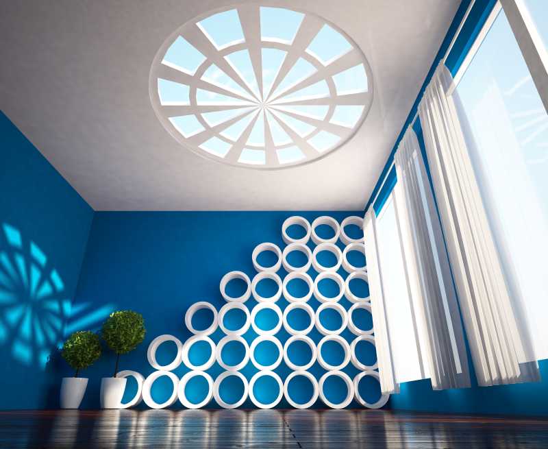 现代装修蓝色室内