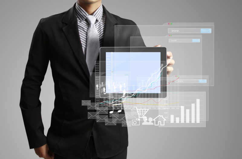 平板电脑前的数据