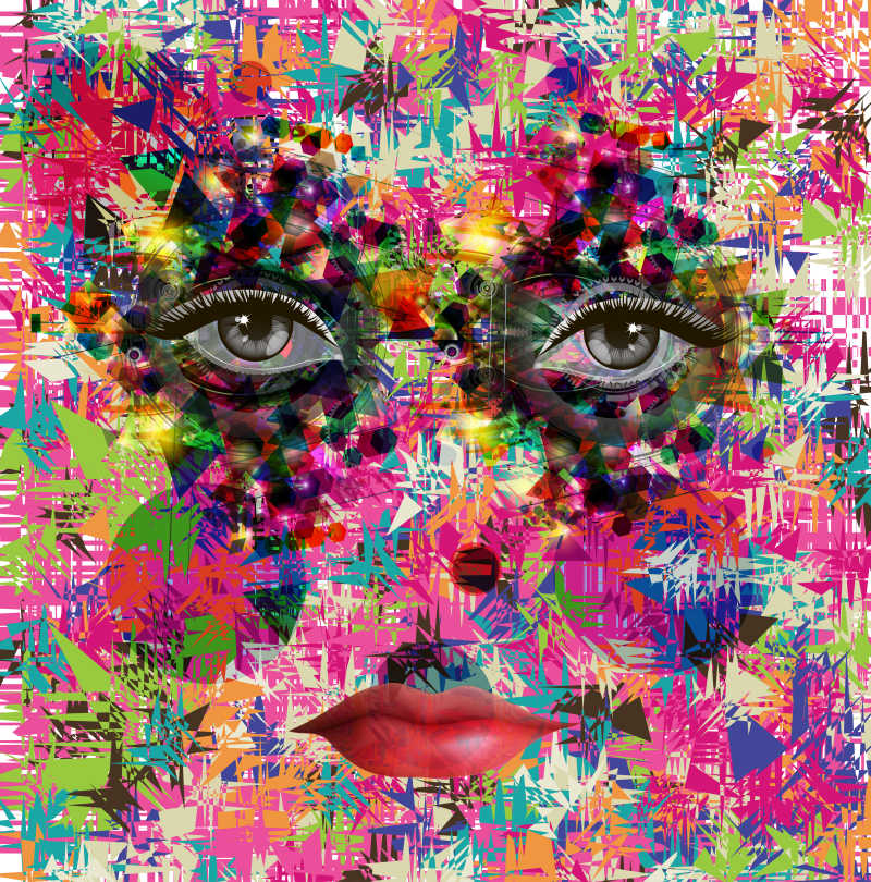 PS制作的眼睛和嘴巴面部喷溅效果