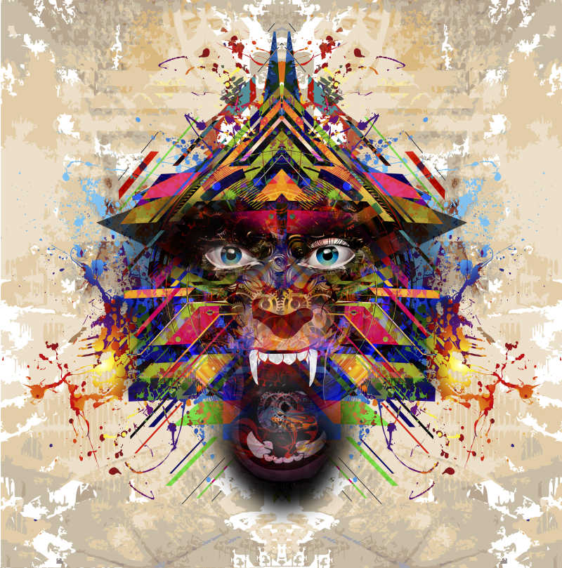 PS动物脸的喷溅效果