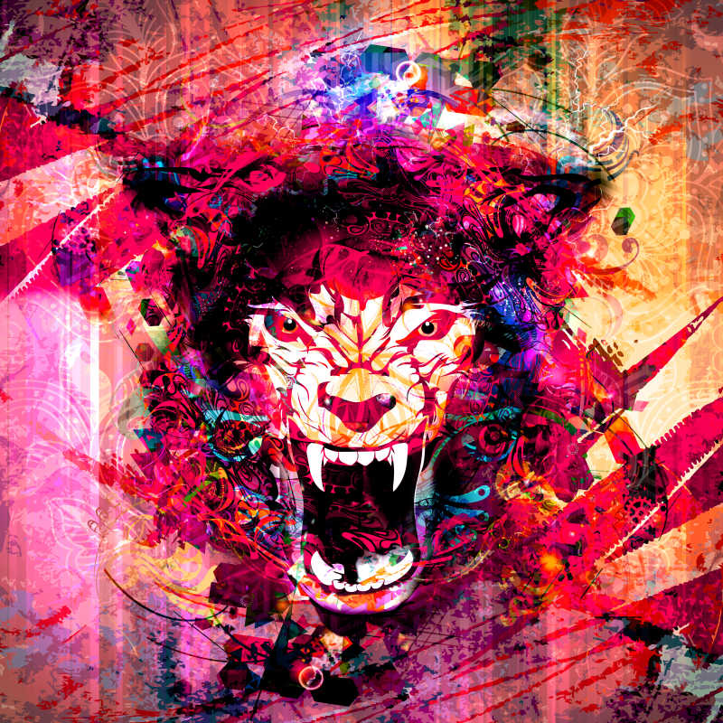 可怕的抽象动物脸背景