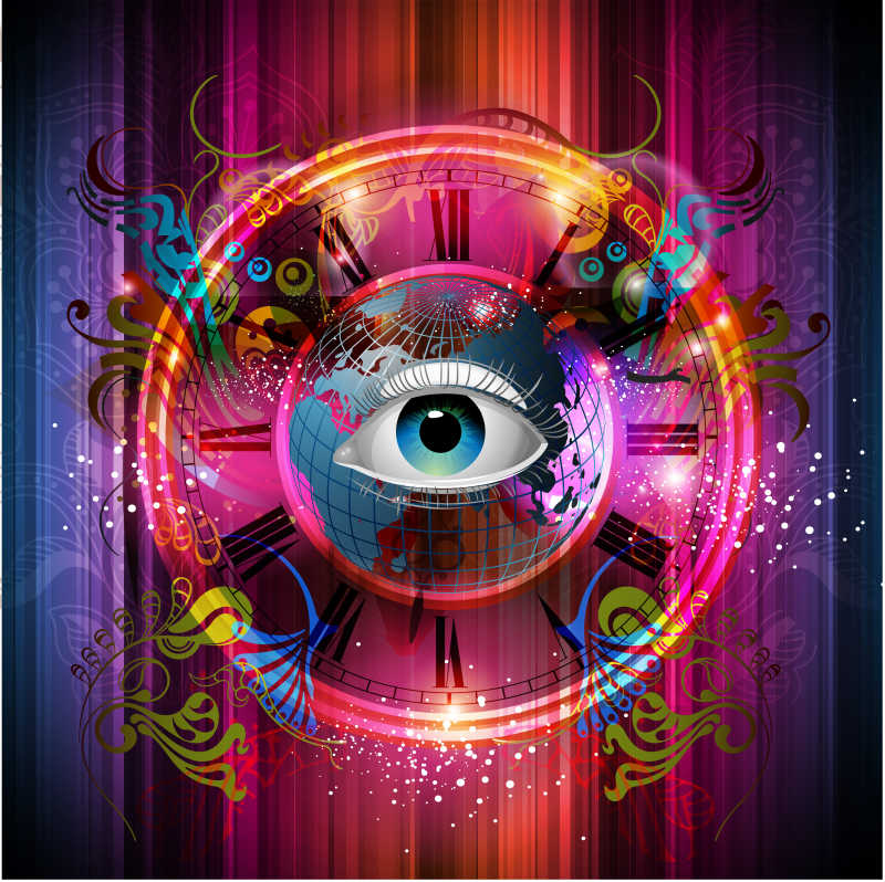 彩颜色和眼睛抽象概念