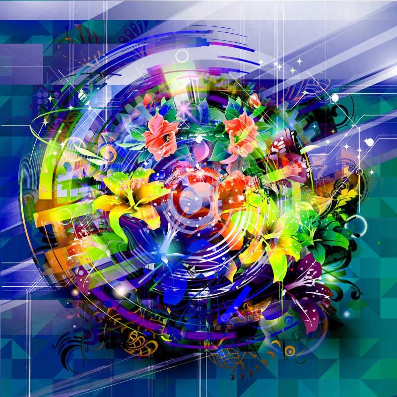 PS技术下的花卉背景