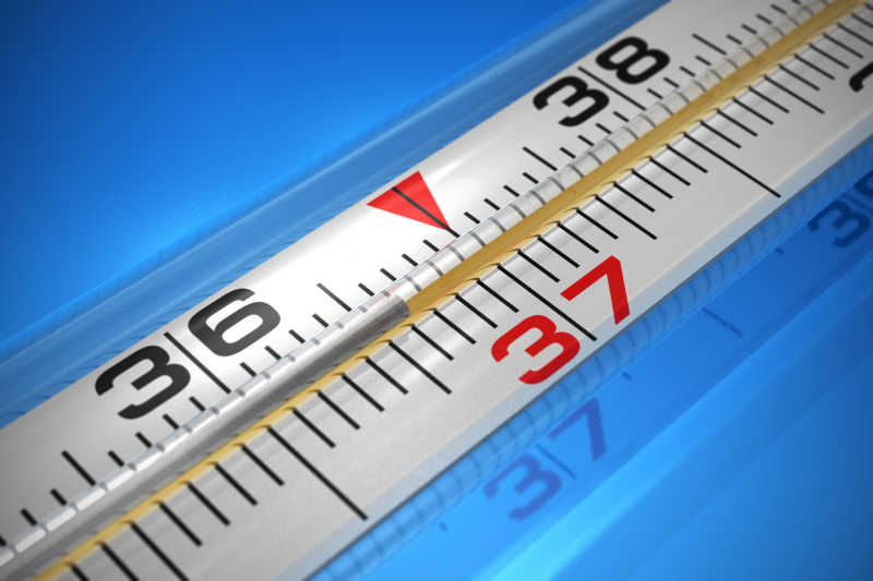 蓝色体温计