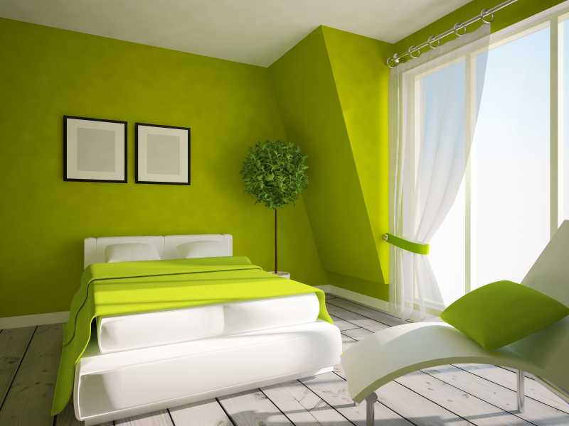 绿色的卧室