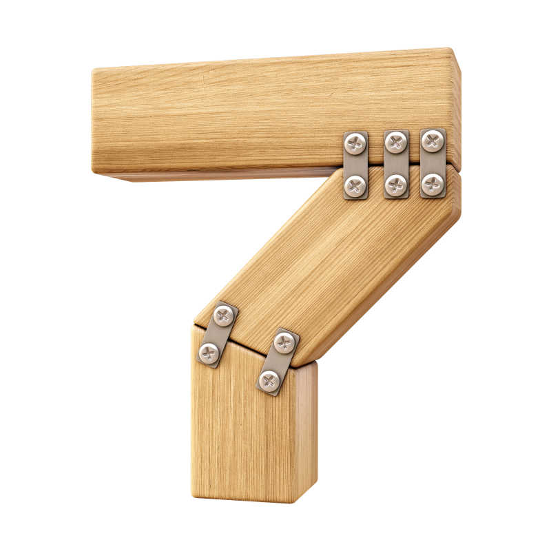 木制立体数字七