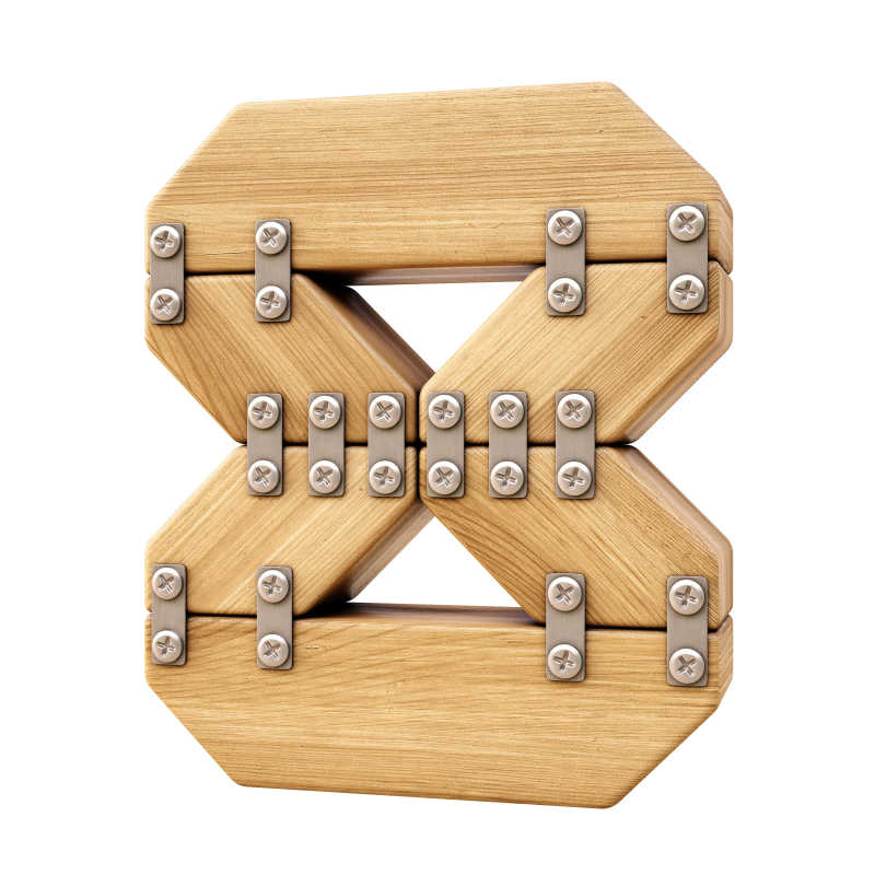 木制立体数字八