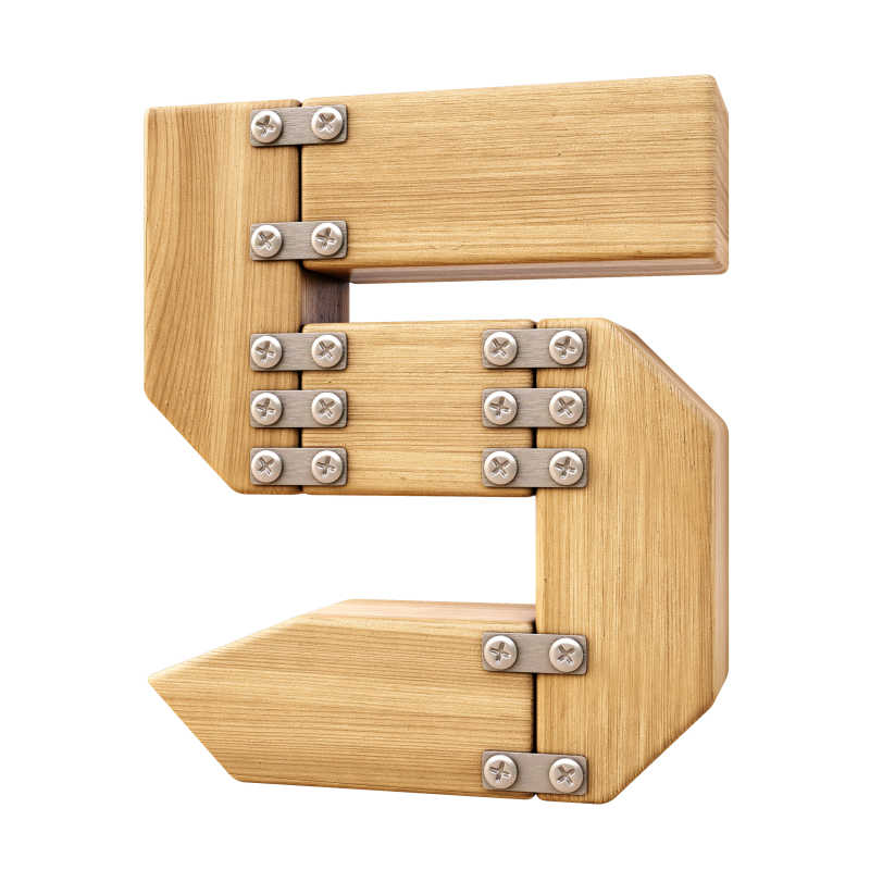 木制立体数字五