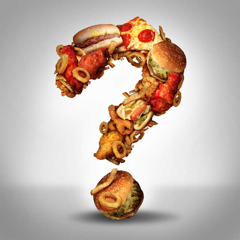 快餐组成的问号