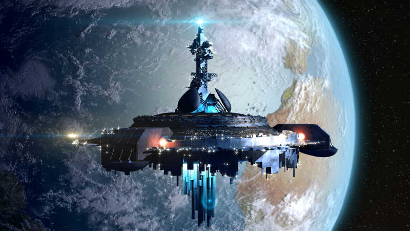 外太空中的宇宙飞船