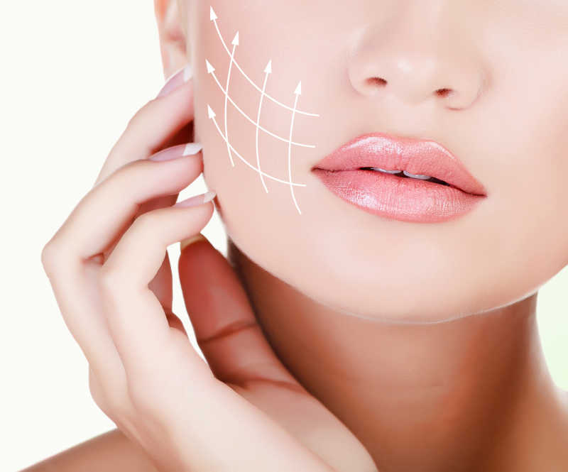 化着妆的美女特写