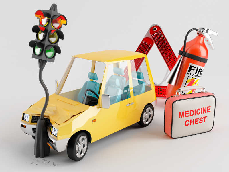 发生车祸的玩具车
