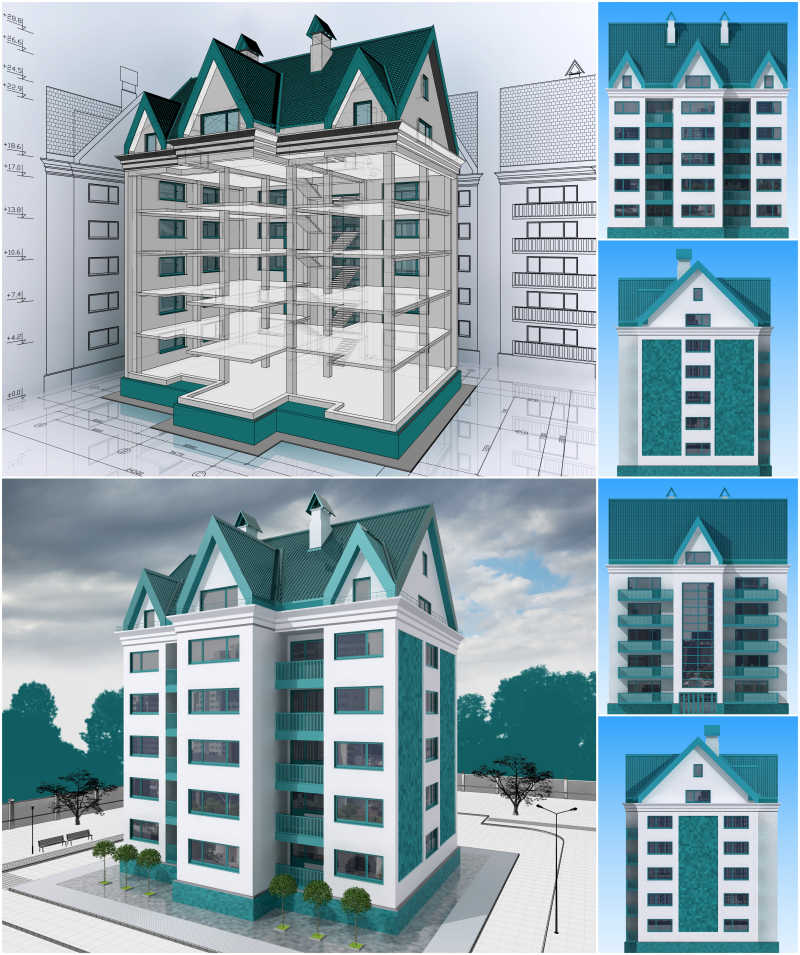 3D软件技术搭建的立体公寓