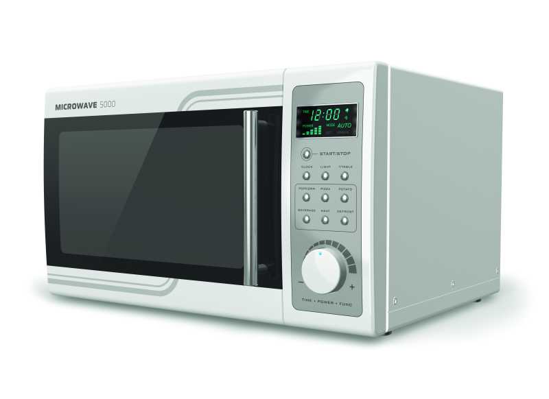 白色背景下微波炉