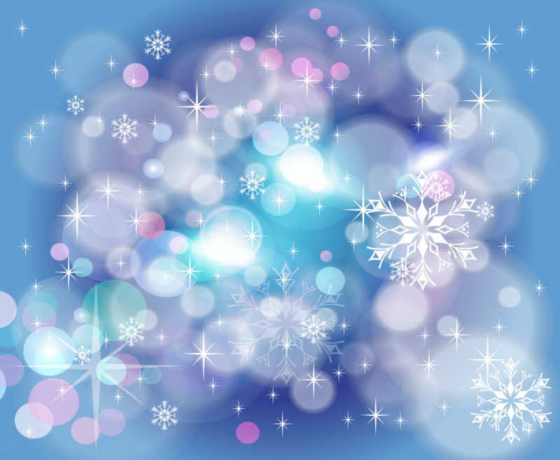 虚化背景的圣诞雪花