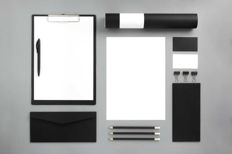 灰色背景下的空白业务品牌模板