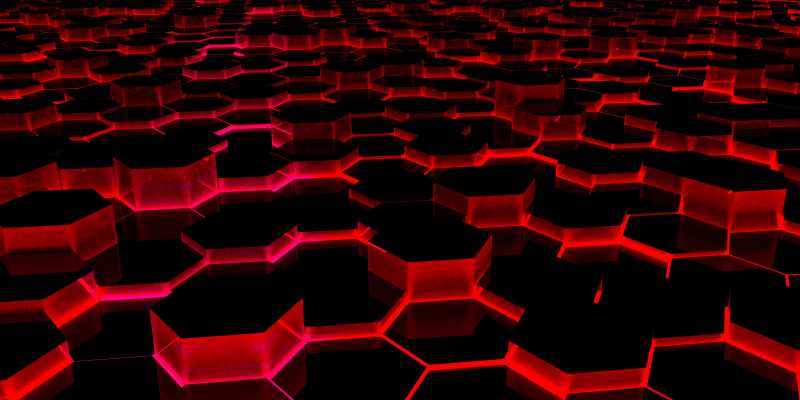 数字黑红数字六边形