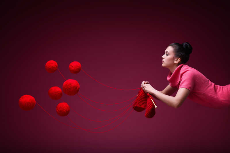 飞女和毛线针织