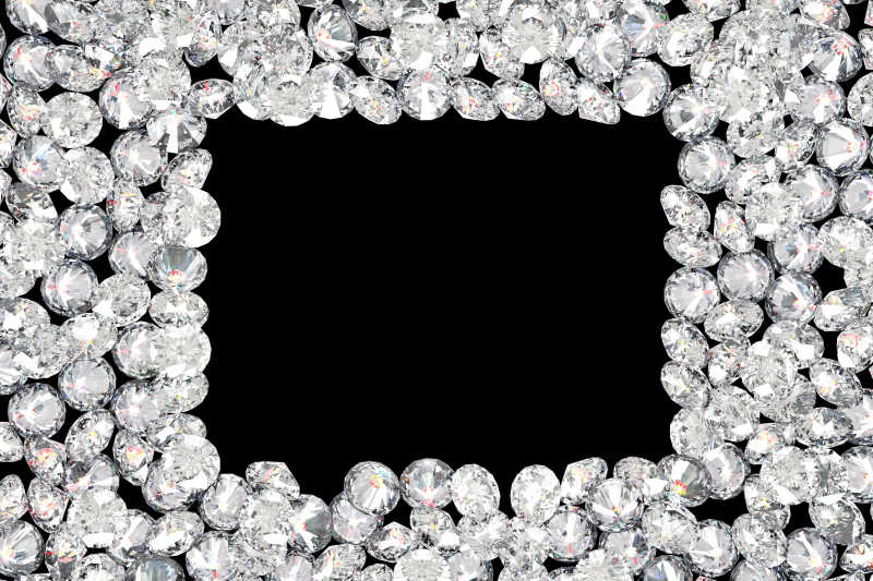 黑色背景豪华钻石框架