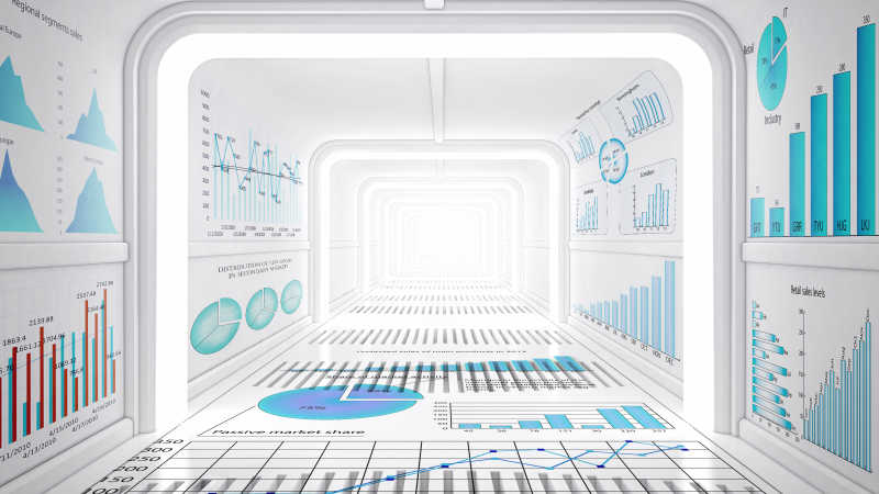 办公室内部的数据统计图表