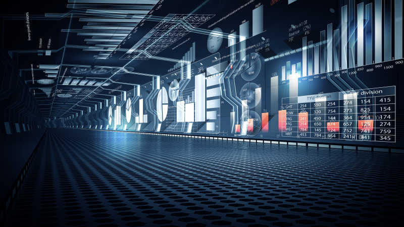 现代虚拟窗口的数据图表