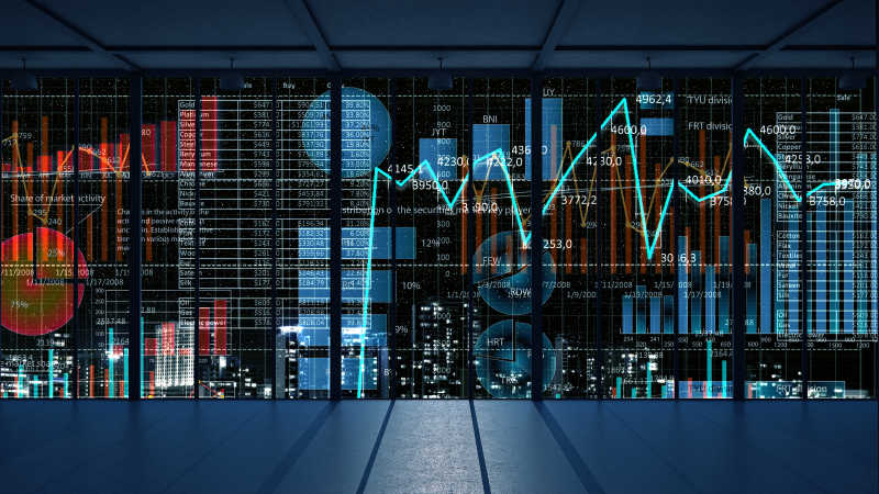 办公室内部窗口数据统计图表