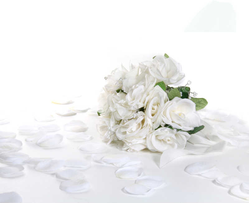 白色的鲜花和花瓣
