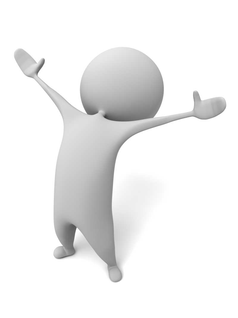 高兴的三维卡通人物