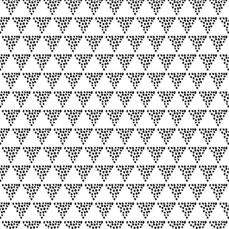 黑色圆点排列的三角形状和白色背景