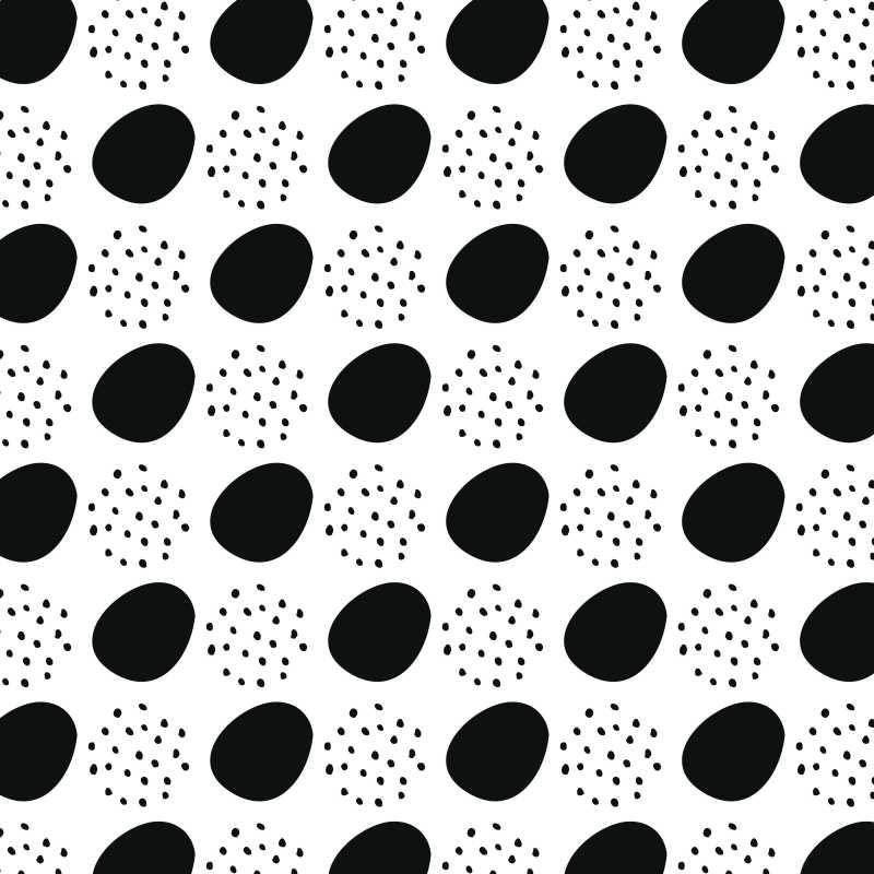 白色背景下大小黑色圆圈的无缝图案