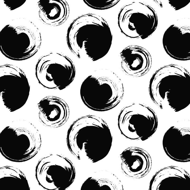 黑色圆圈墨点白色背景