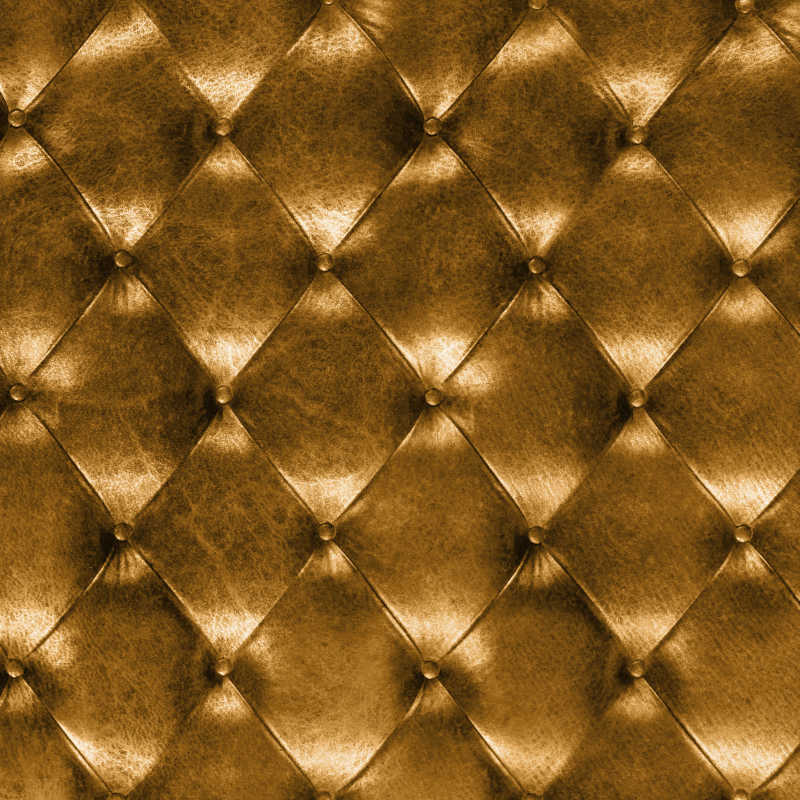 金色的皮革装饰特写