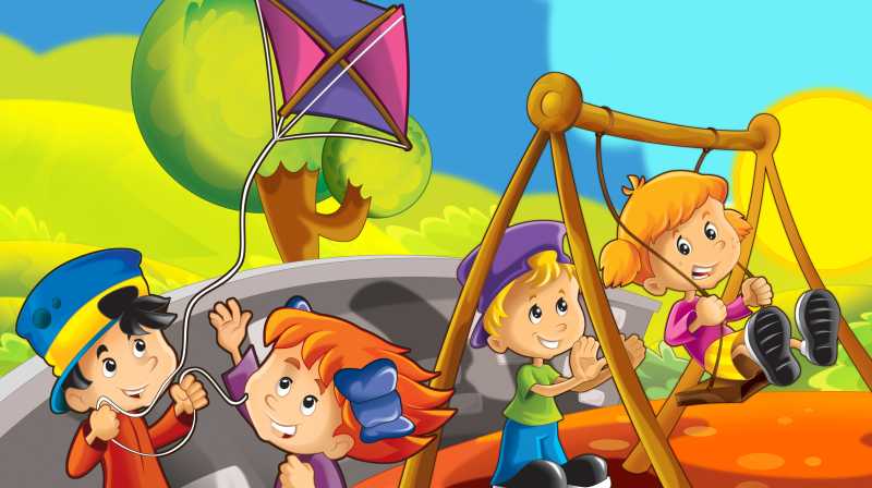 儿童度假的插画