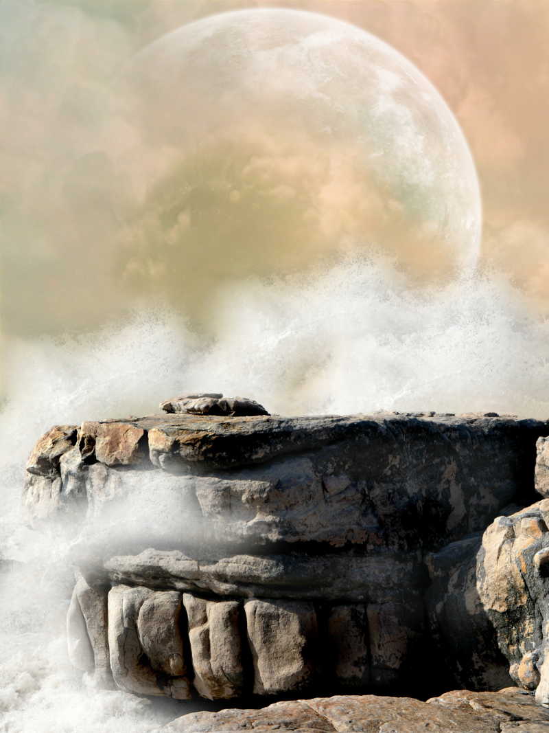 海洋的月亮景观