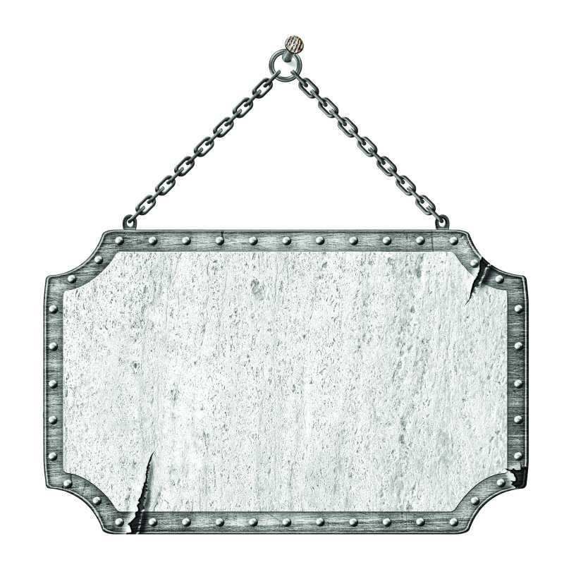 隔离的旧金属招牌