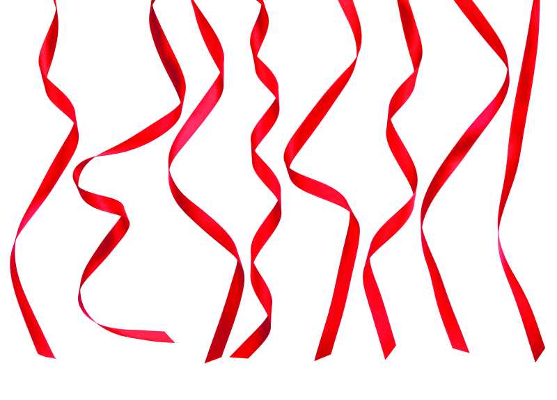 红色弯曲的丝带