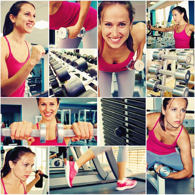 微笑健身锻炼的女人