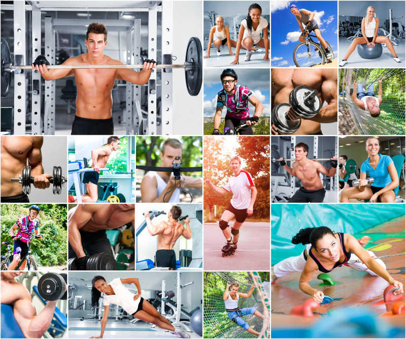 各种锻炼健身拼贴